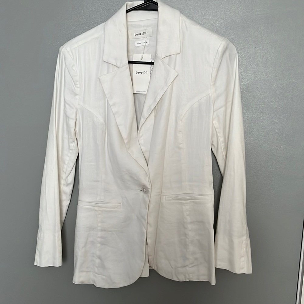 Linen white jacket. Never work. With tags
